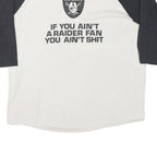Mens Black & White Raiders Graphic Baseball T-Shirt XL 3/4 Sleeve Crew Neck