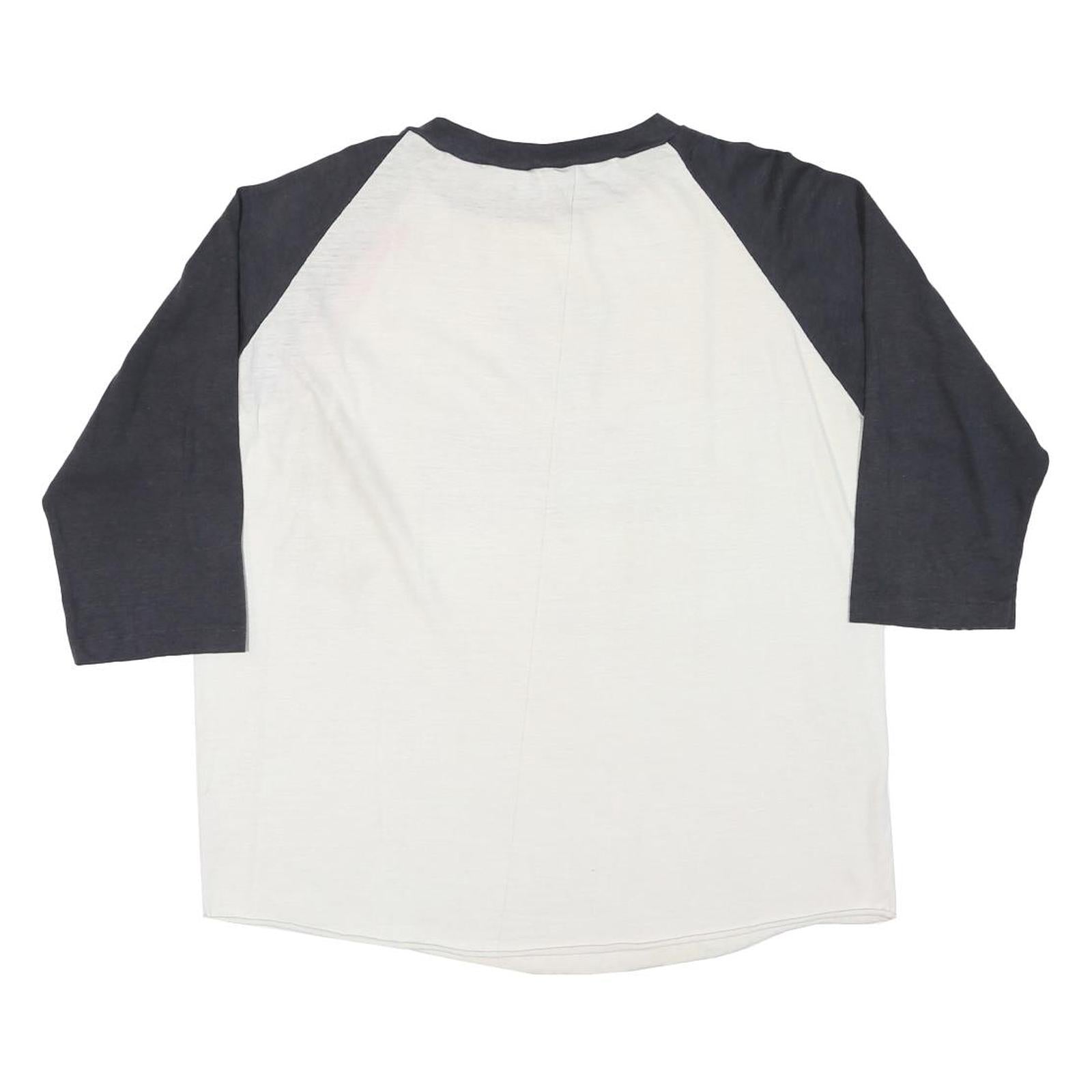 Mens Black & White Raiders Graphic Baseball T-Shirt XL 3/4 Sleeve Crew Neck