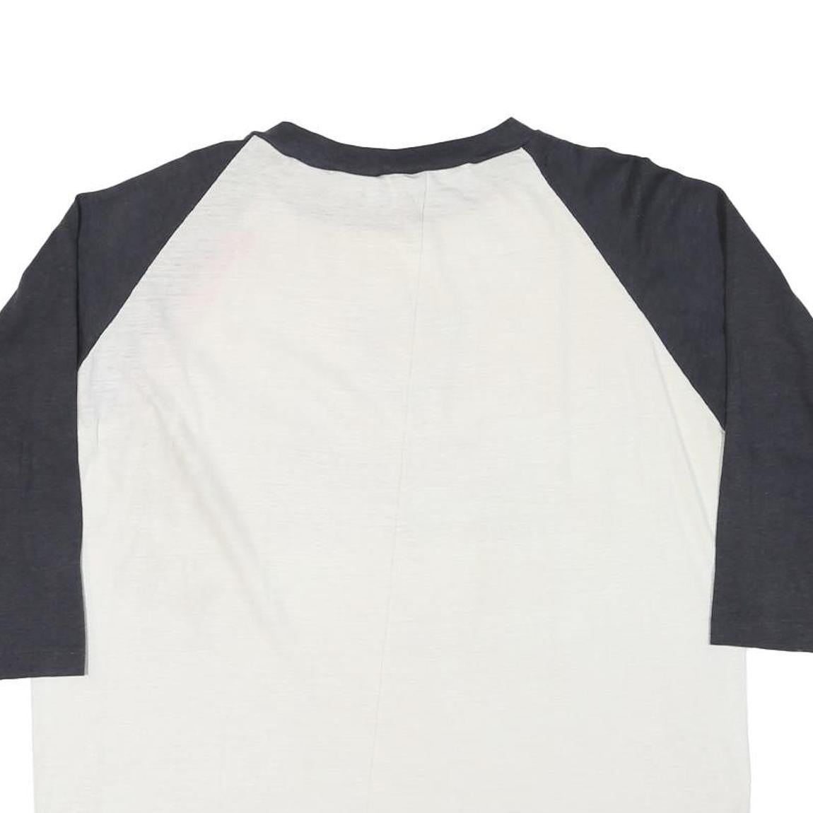 Mens Black & White Raiders Graphic Baseball T-Shirt XL 3/4 Sleeve Crew Neck