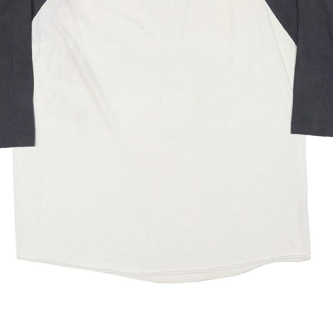 Mens Black & White Raiders Graphic Baseball T-Shirt XL 3/4 Sleeve Crew Neck