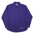 PRO ELITE Mens Blue Plain Shirt XL Button Collar Cotton Blend Casual Workwear