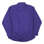 PRO ELITE Mens Blue Plain Shirt XL Button Collar Cotton Blend Casual Workwear