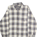 NAUTICA Mens Blue & Cream Check Shirt L Button Down Collar Long Sleeve Cotton