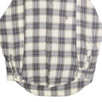 NAUTICA Mens Blue & Cream Check Shirt L Button Down Collar Long Sleeve Cotton