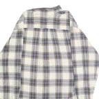 NAUTICA Mens Blue & Cream Check Shirt L Button Down Collar Long Sleeve Cotton
