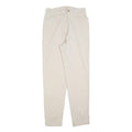 Womens Slim Beige Cotton Blend Trousers W26 L30 Zip Closure Stylish Fitted