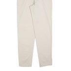 Womens Slim Beige Cotton Blend Trousers W26 L30 Zip Closure Stylish Fitted