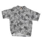 PINAPPLE CONNECTION Mens Black & Grey Rayon Shirt L Hawaiian Casual Summer