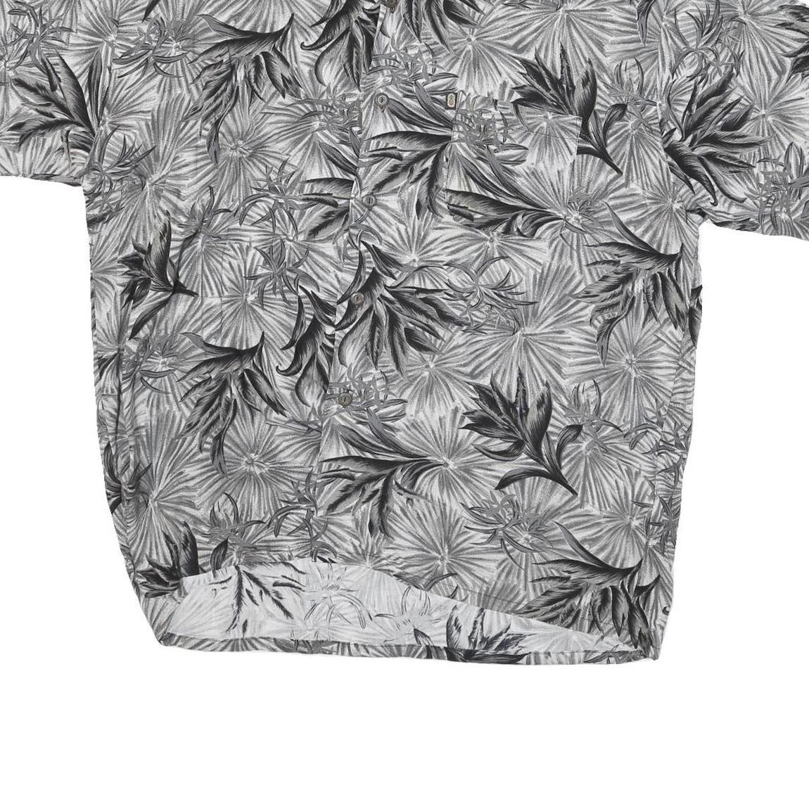 PINAPPLE CONNECTION Mens Black & Grey Rayon Shirt L Hawaiian Casual Summer