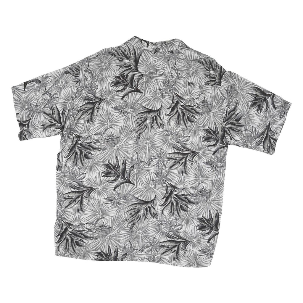 PINAPPLE CONNECTION Mens Black & Grey Rayon Shirt L Hawaiian Casual Summer