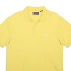 CHAPS Mens Yellow Short Sleeve Plain L Cotton Blend Polo Shirt Classic Fit
