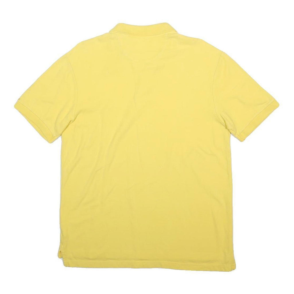 CHAPS Mens Yellow Short Sleeve Plain L Cotton Blend Polo Shirt Classic Fit