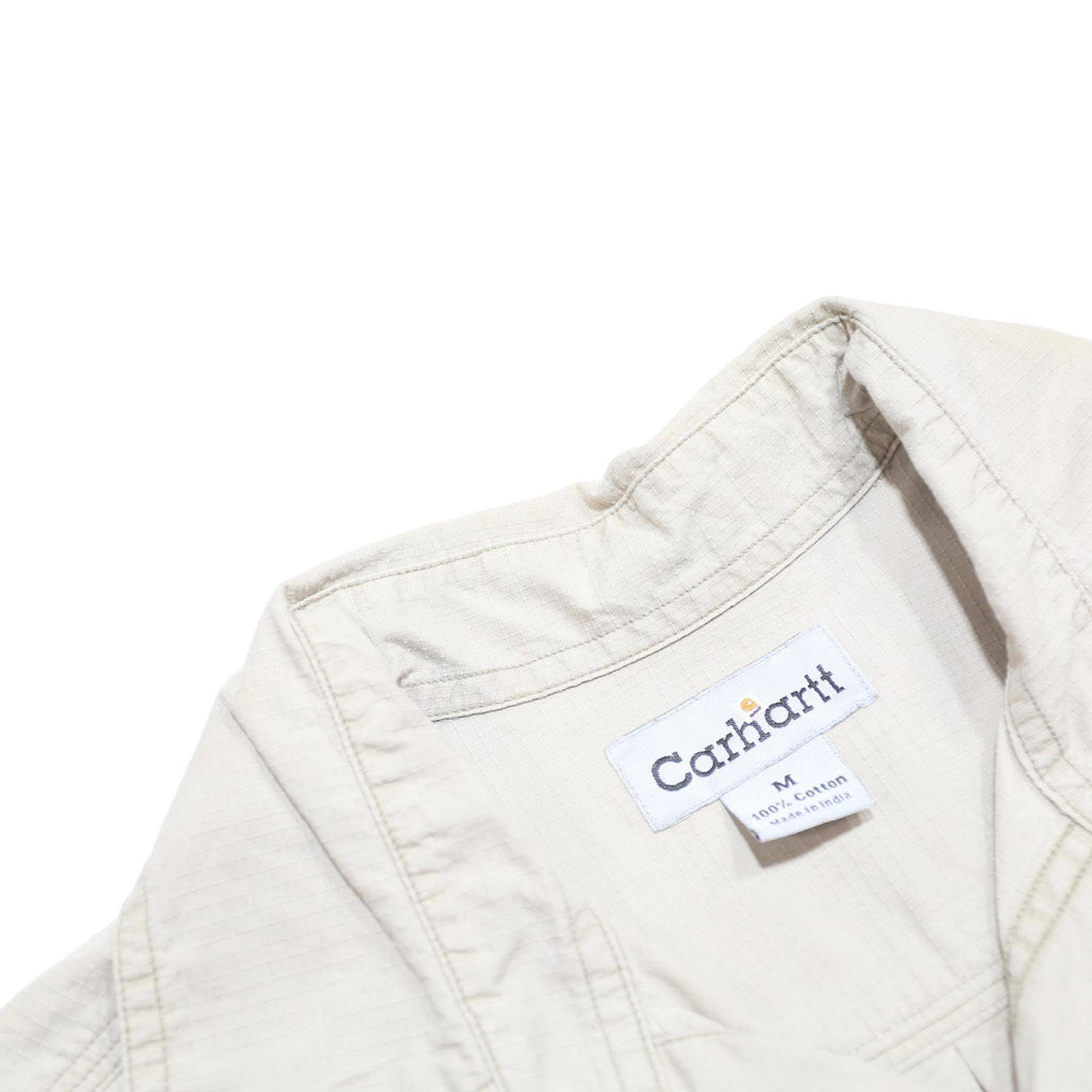 CARHARTT Mens Beige Casual Shirt M Short Sleeve Cotton Workwear