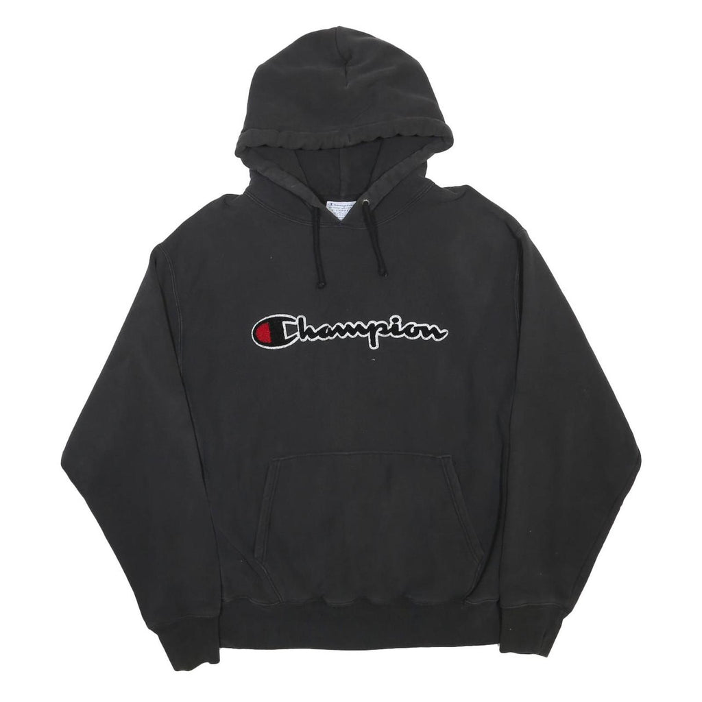 CHAMPION REVERSE WEAVE Mens Black Hoodie XL Cotton Blend Pullover Comfort Fit