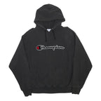 CHAMPION REVERSE WEAVE Mens Black Hoodie XL Cotton Blend Pullover Comfort Fit