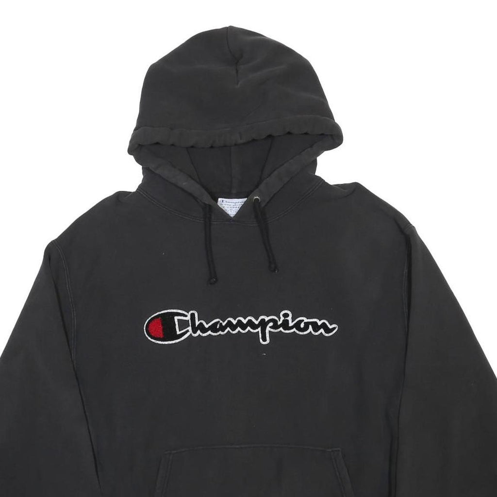 CHAMPION REVERSE WEAVE Mens Black Hoodie XL Cotton Blend Pullover Comfort Fit
