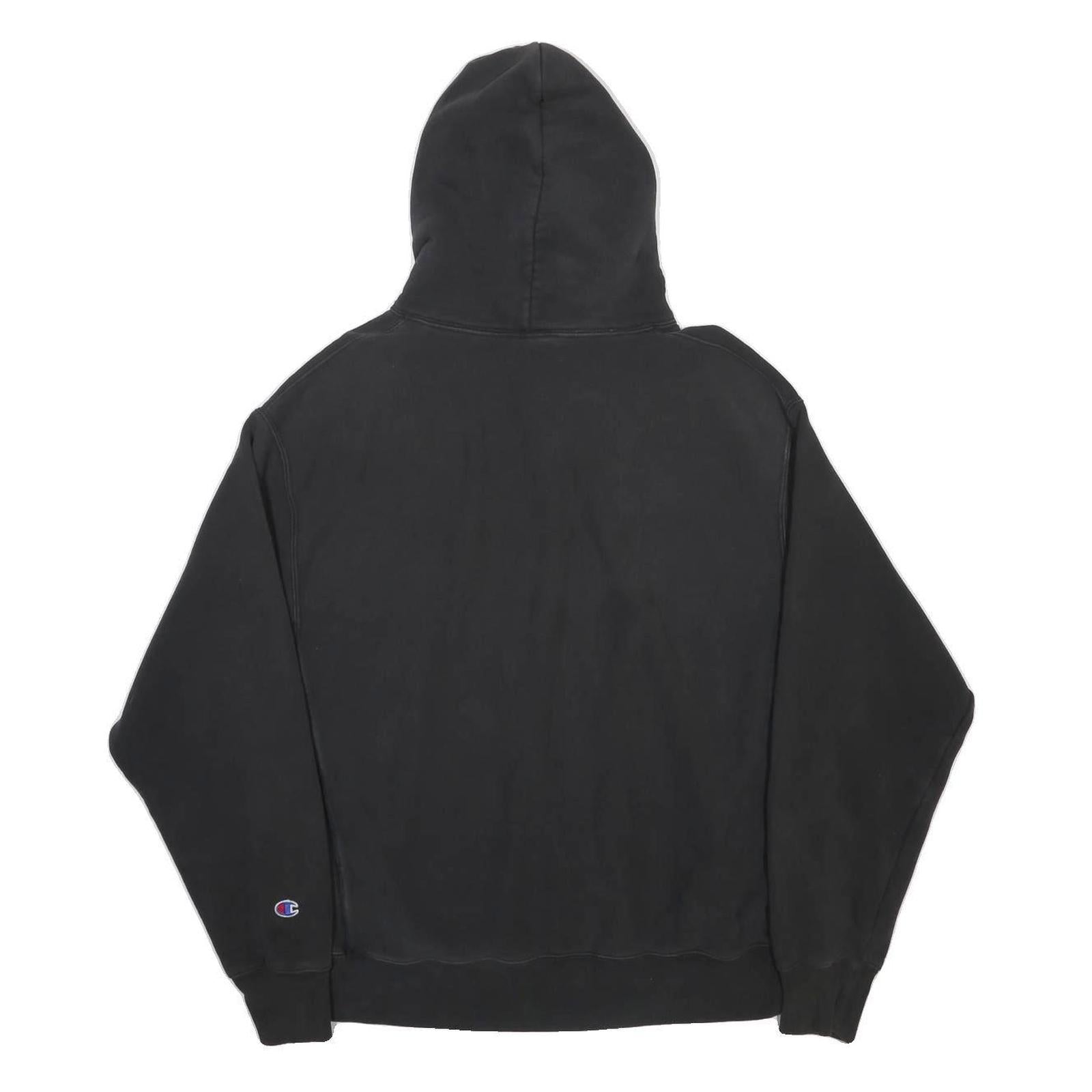 CHAMPION REVERSE WEAVE Mens Black Hoodie XL Cotton Blend Pullover Comfort Fit