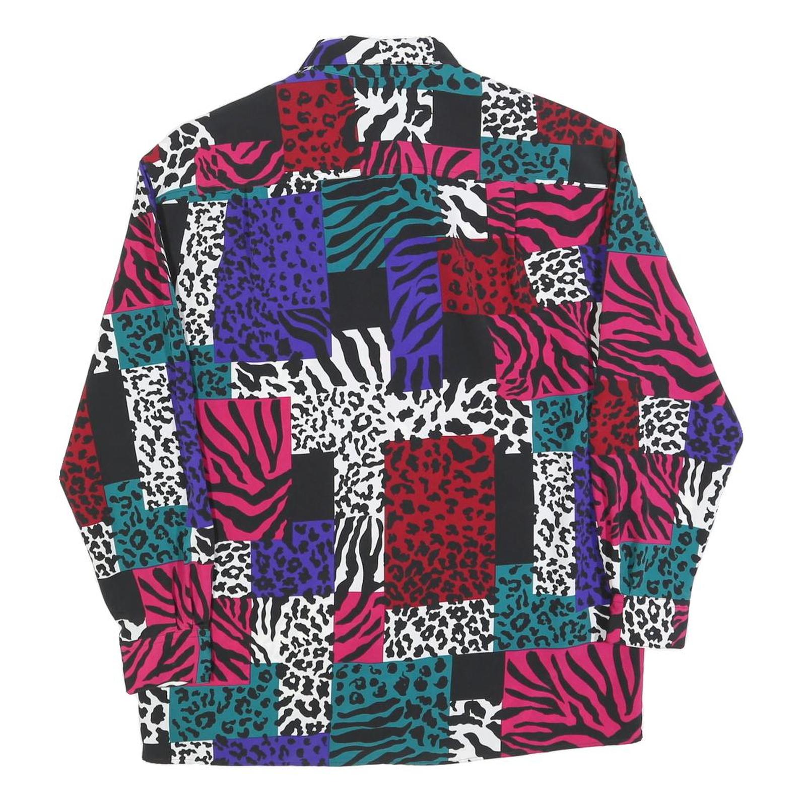 SK & COMPANY Womens Multi Colour Animal Print Shirt Long Sleeve Collared S