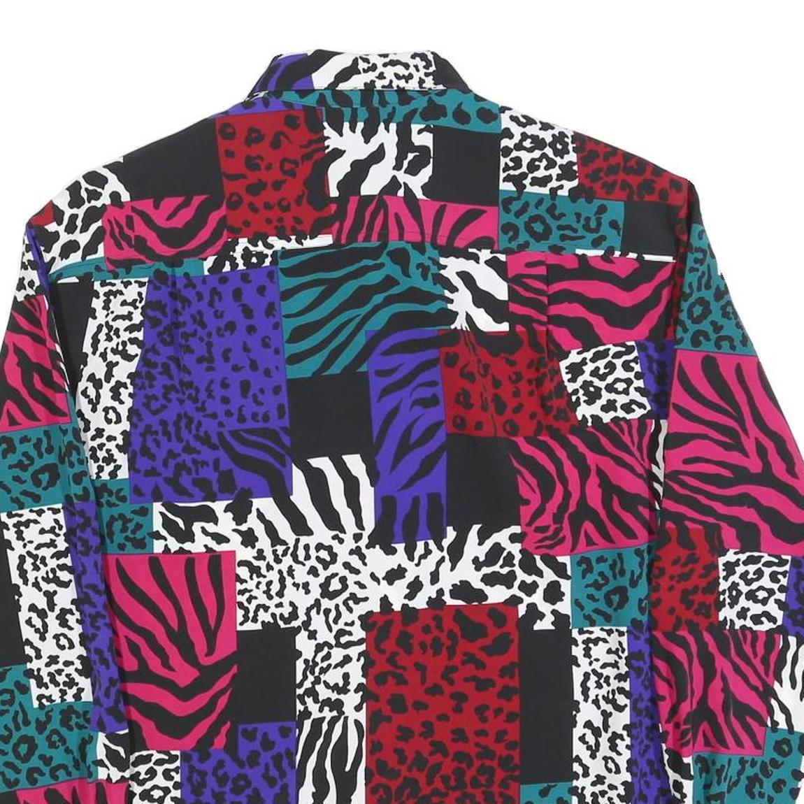 SK & COMPANY Womens Multi Colour Animal Print Shirt Long Sleeve Collared S