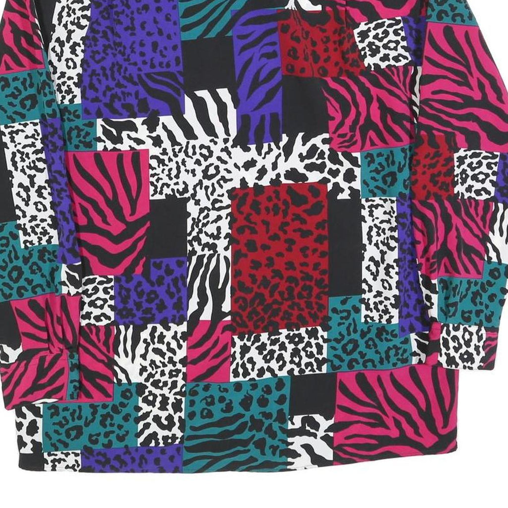 SK & COMPANY Womens Multi Colour Animal Print Shirt Long Sleeve Collared S