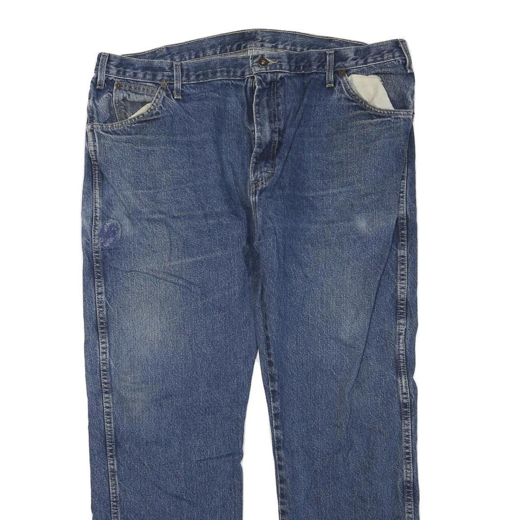 DICKIES Womens Regular Blue Denim Classic Fit Jeans W40 L30 Workwear Zip Closure