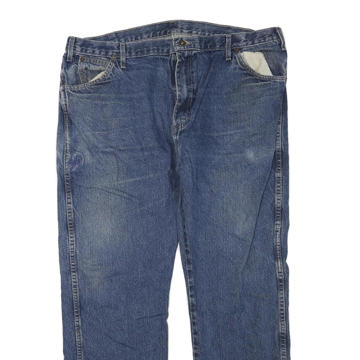 DICKIES Womens Regular Blue Denim Classic Fit Jeans W40 L30 Workwear Zip Closure