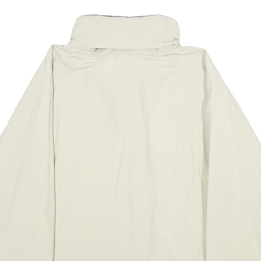 COLUMBIA Womens Cream Nylon Shell Jacket XL Outdoor Zip Plain Lightweight Water