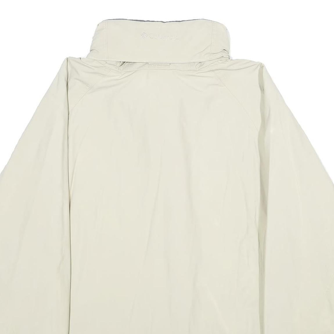 COLUMBIA Womens Cream Nylon Shell Jacket XL Outdoor Zip Plain Lightweight Water