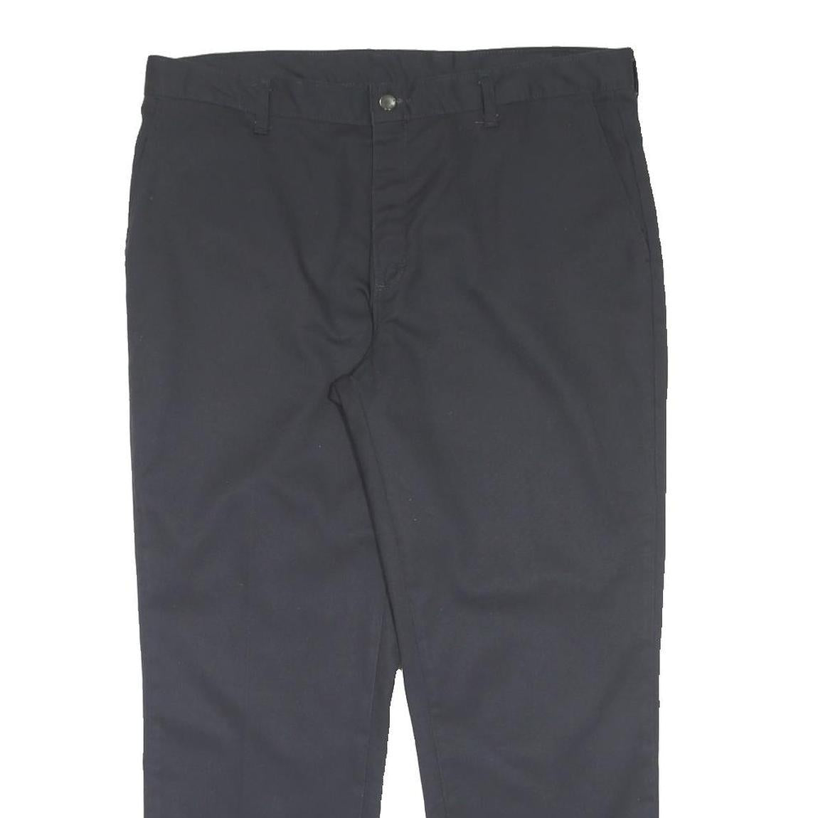 DICKIES Mens Regular Fit Black Workwear Trousers W38 L30 Zip Closure Durable