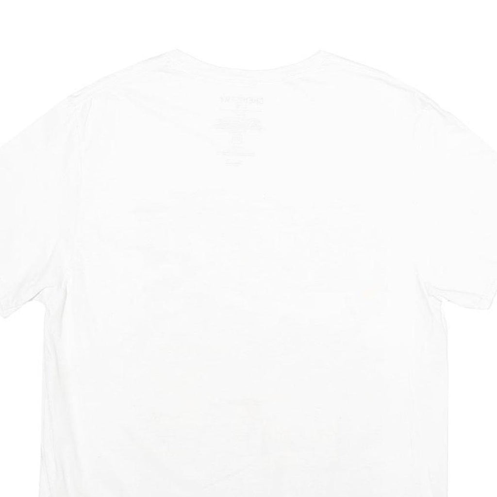 CHEMISTRY Mens White Corvette Graphic T-Shirt L Short Sleeve Crew Neck Racing