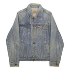 LEVI'S Womens Blue Denim Jacket Cotton S Button Classic Fit Casual
