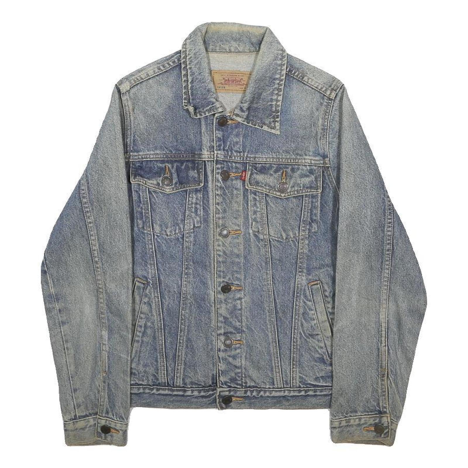 LEVI'S Womens Blue Denim Jacket Cotton S Button Classic Fit Casual