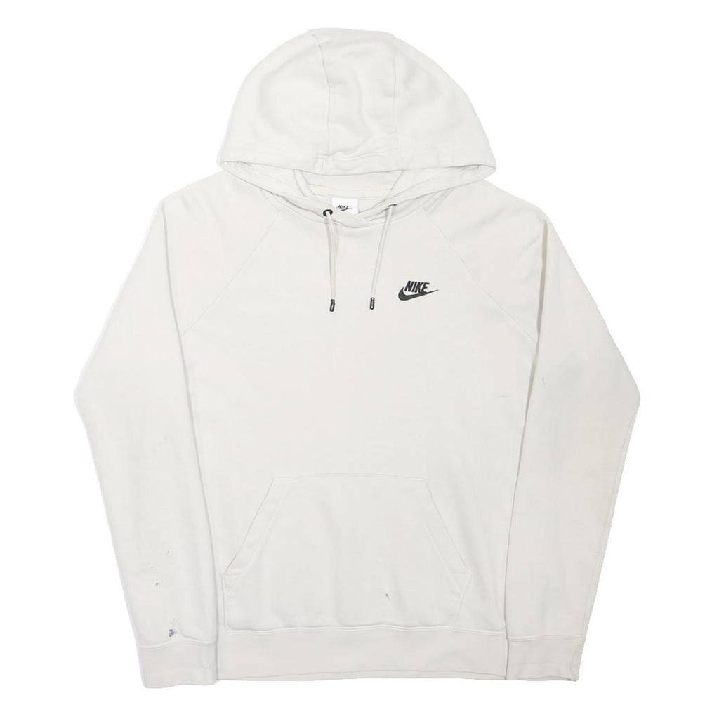 NIKE Mens White Pullover Hoodie M Cotton Blend Athletic Wear Casual
