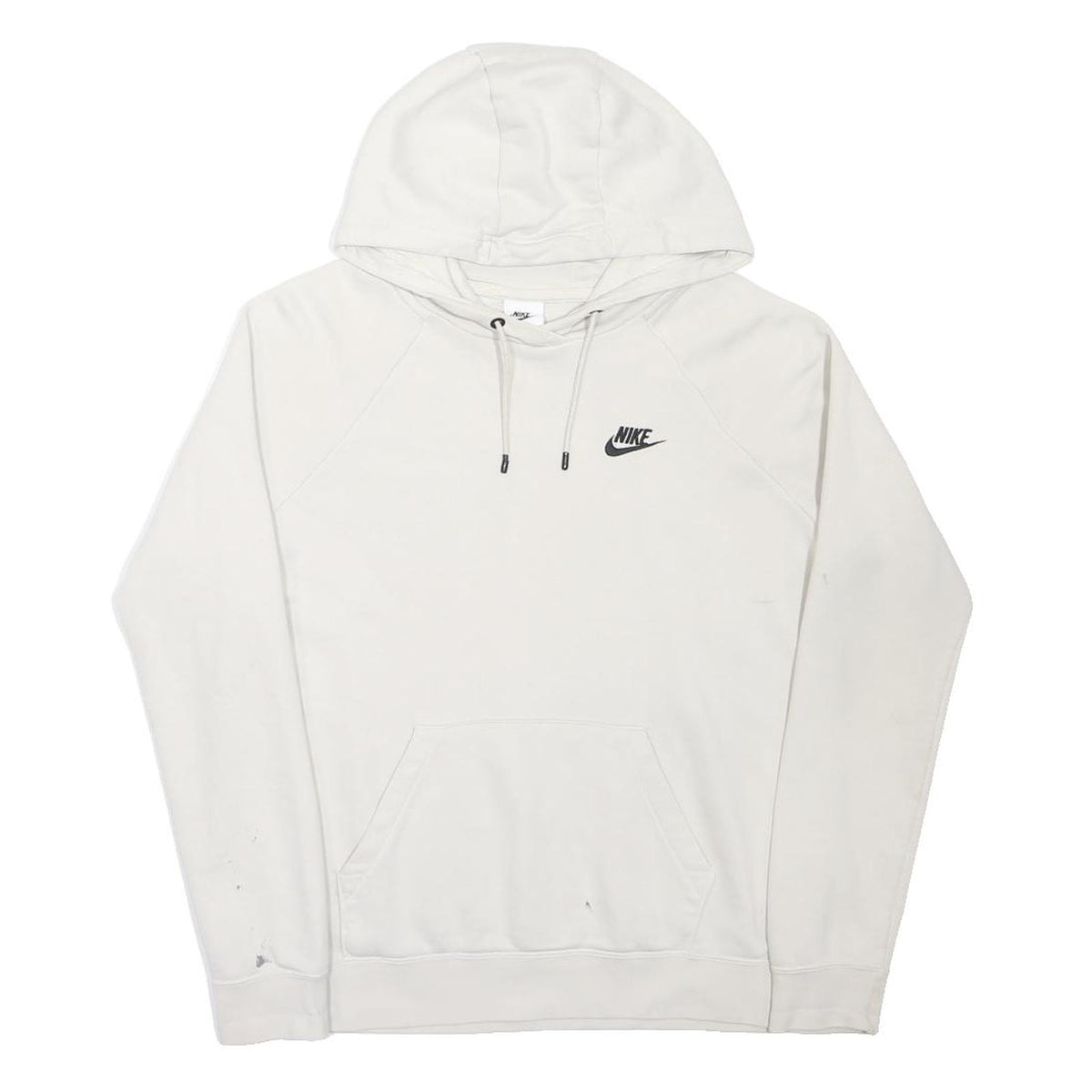 NIKE Mens White Pullover Hoodie M Cotton Blend Athletic Wear Casual