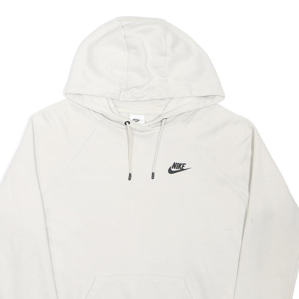 NIKE Mens White Pullover Hoodie M Cotton Blend Athletic Wear Casual