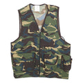 ORLOB Mens Green Camouflage Outdoor Vest One Size Polyester Jacket Zip Pockets