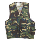 ORLOB Mens Green Camouflage Outdoor Vest One Size Polyester Jacket Zip Pockets