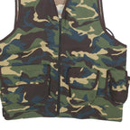 ORLOB Mens Green Camouflage Outdoor Vest One Size Polyester Jacket Zip Pockets