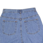 BOLERO Womens Blue Denim Mini Cotton Blend Skort Button Front Casual Size S