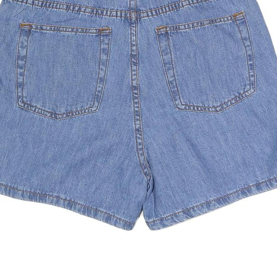 BOLERO Womens Blue Denim Mini Cotton Blend Skort Button Front Casual Size S