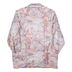 Womens Pink & Purple Abstract Patterned Jacket L Polyester Blend Zip Plain