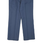 Mens Wool Blend Blue Regular Leg Trousers W30 L29 Zip Closure Classic Fit