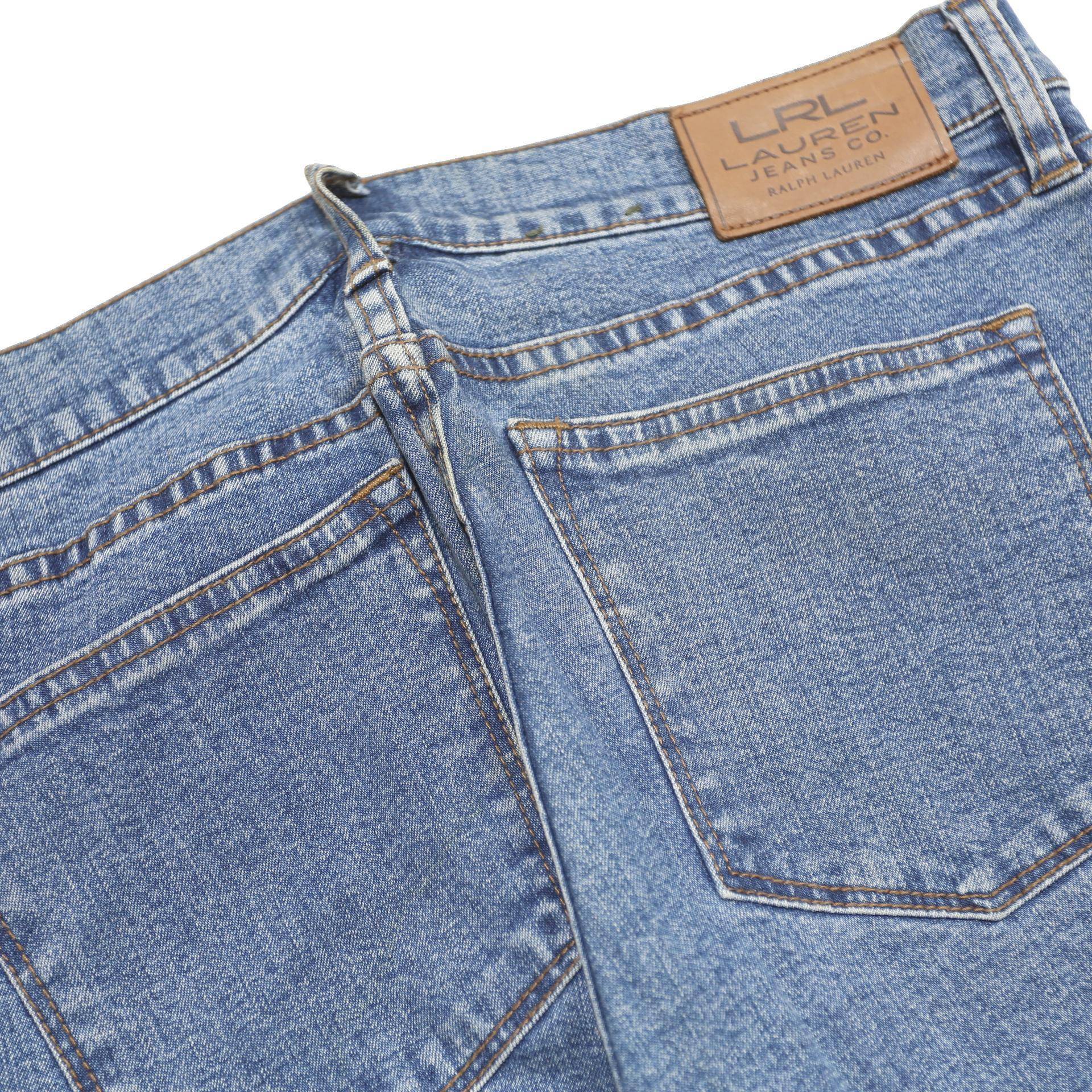 LAUREN RALPH LAUREN Womens Jeans Blue Regular Straight Denim Medium W30 L28