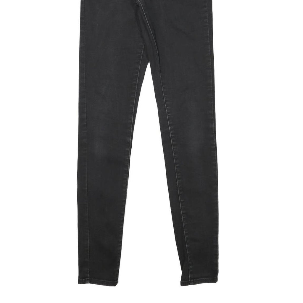 LEVI'S Womens Slim Black Skinny Denim Jeans Cotton Blend W26 L30 Stylish Zip