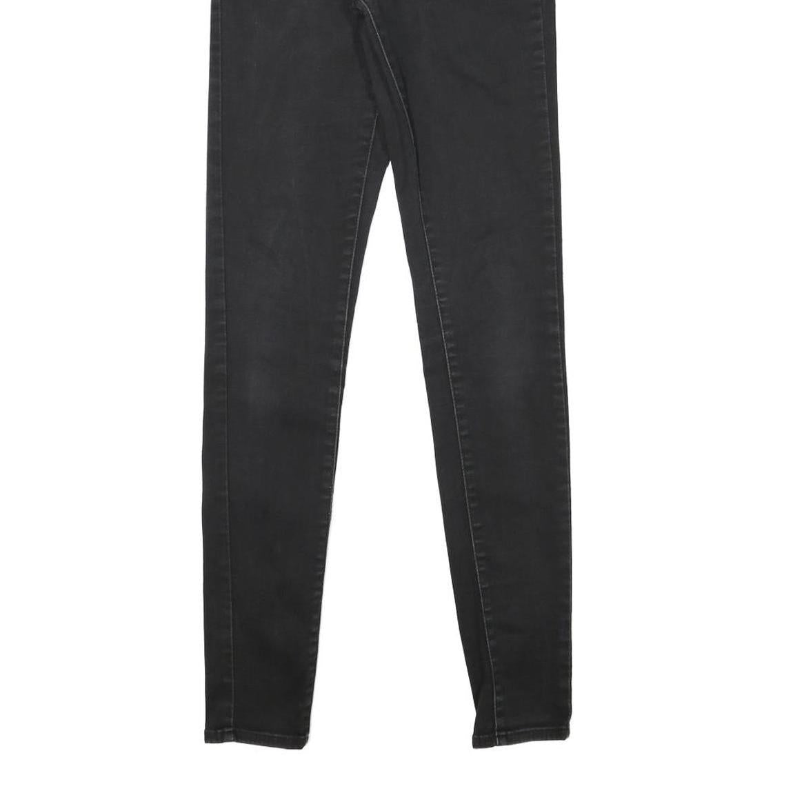 LEVI'S Womens Slim Black Skinny Denim Jeans Cotton Blend W26 L30 Stylish Zip