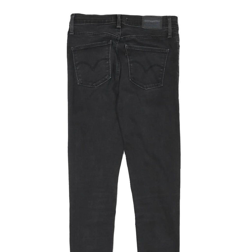 LEVI'S Womens Slim Black Skinny Denim Jeans Cotton Blend W26 L30 Stylish Zip