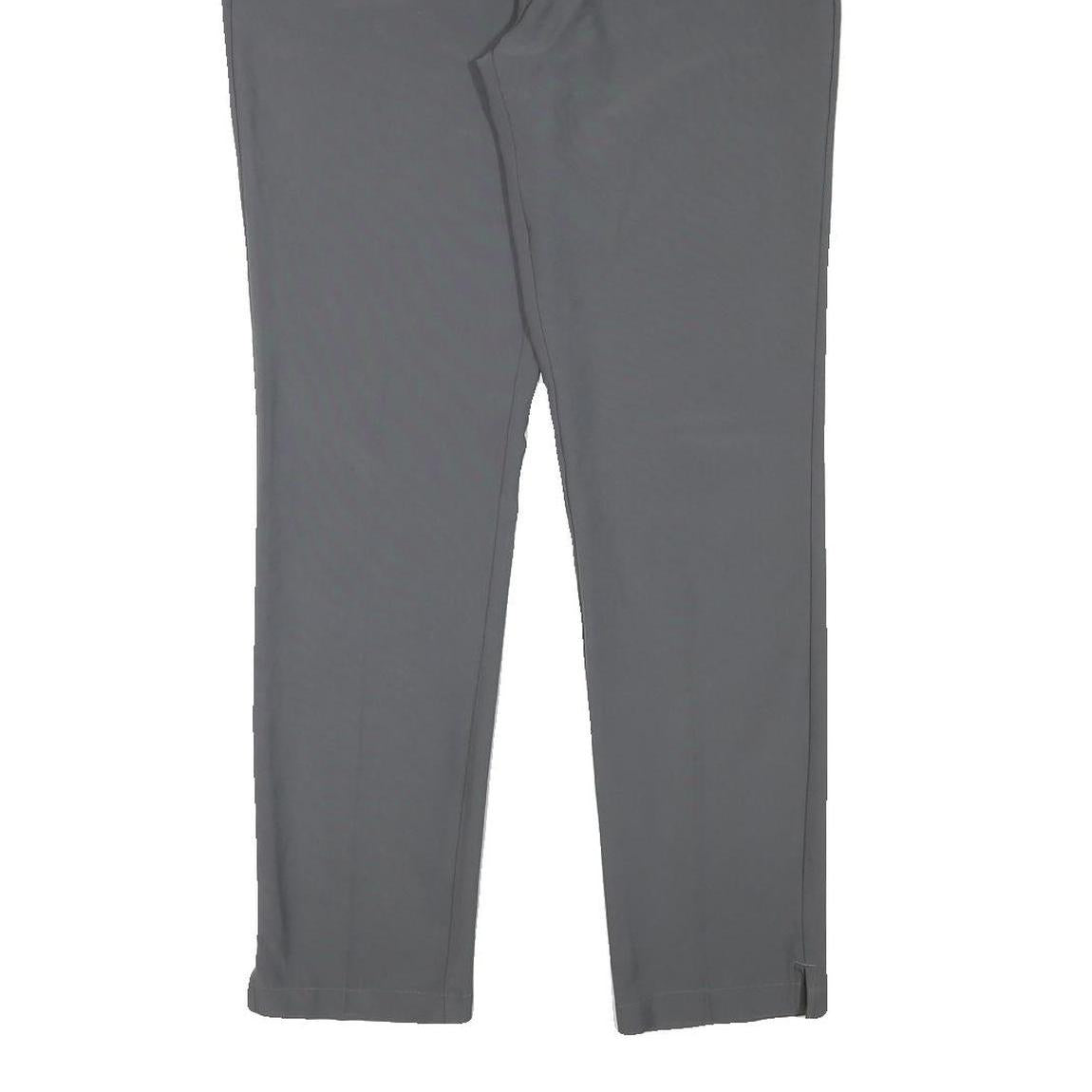 ADIDAS Womens Slim Grey Polyester Blend Zip Trousers W34 L30 Elegant Fit