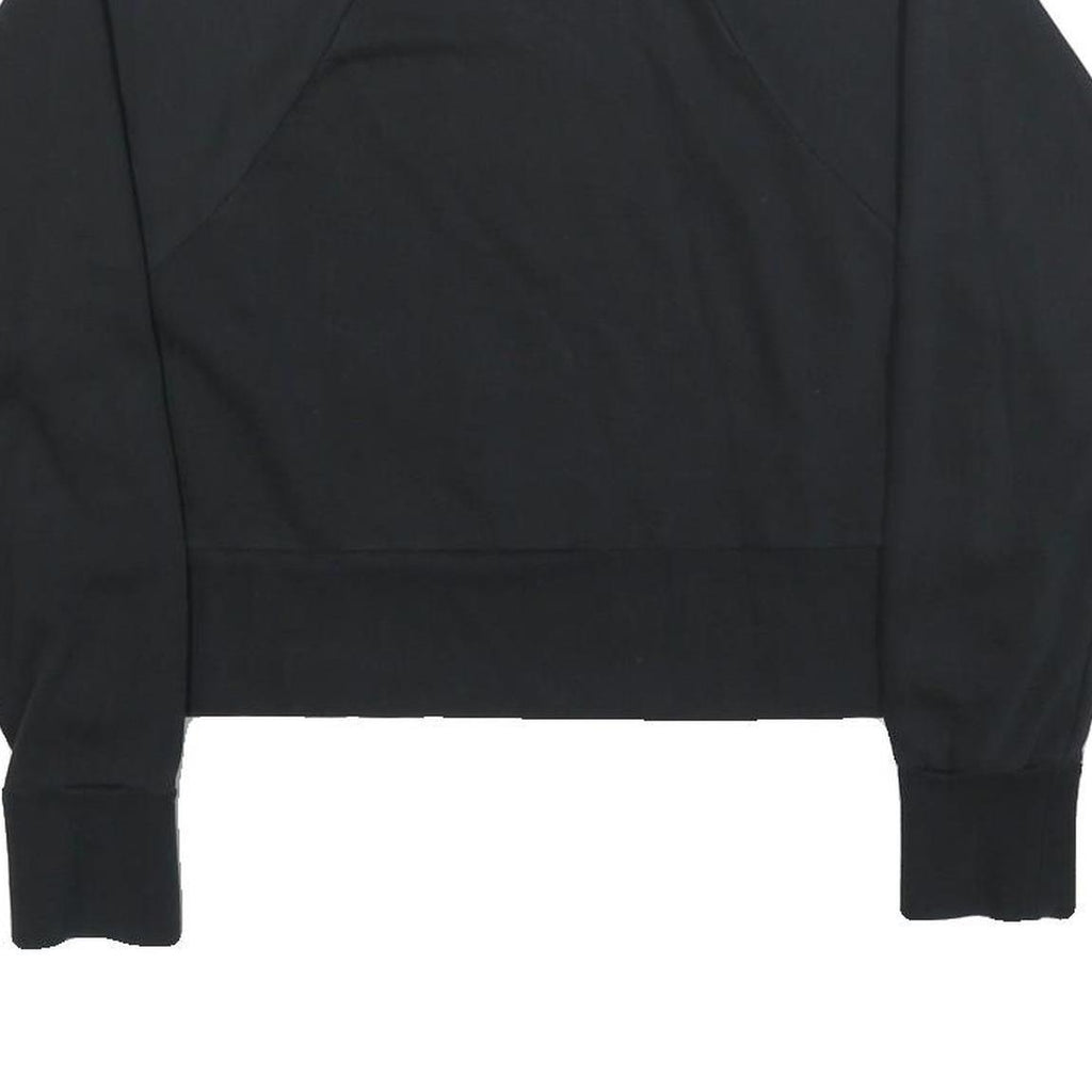 NIKE Womens Black Crew Neck M Logo Print Cotton Blend Sweatshirt Pullover