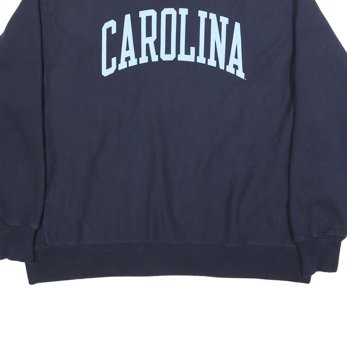 CHAMPION REVERSE WEAVE Mens Navy Blue Carolina Crew Neck 2XL Sweatshirt Classic