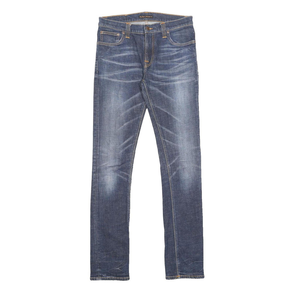 NUDIE JEANS Mens Slim Blue Denim Medium Wash W32 L34 Faded Stretch Cotton